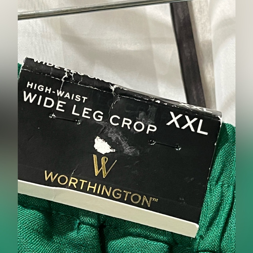 WORTHINGTON Wide-Leg Emerald Green Culotte Pants WOMEN SIZE XXL - Picture 8 of 11